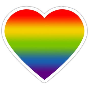 Rainbow_heart - Sticker size S (10 x 10 cm) - white matte - Front