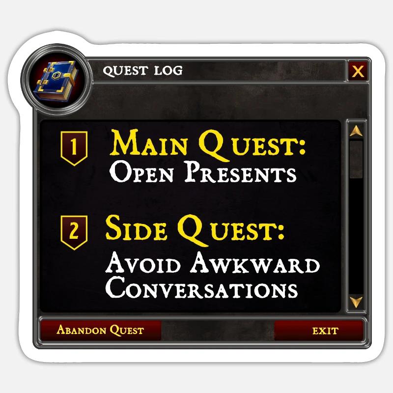 Main Quest Open Presents Side Quest Avoid Sticker size S (10 x 10 cm)