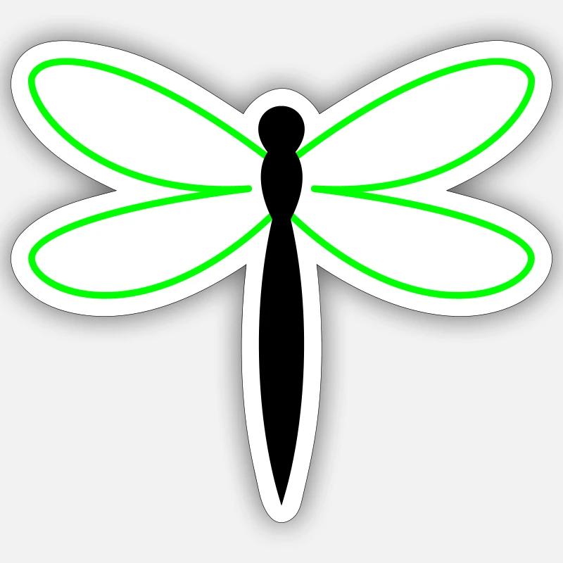 Dragonfly Silhouette - Sticker size S (10 x 10 cm) - white matte