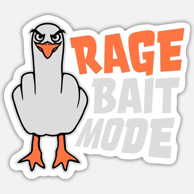 Rage Appât Mode Mouette Oiseau Méchant Drôle Provocation Sticker taille S (10 x 10 cm)