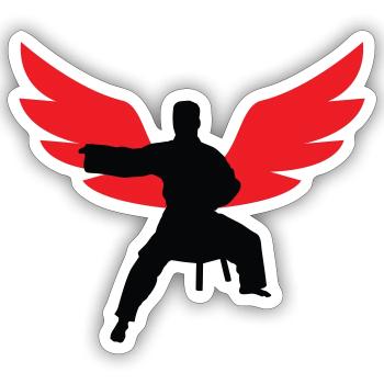 Aikido – Kampfsport – Aikido - Sticker Größe S (10 x 10 cm) - Mattweiß - Vorne