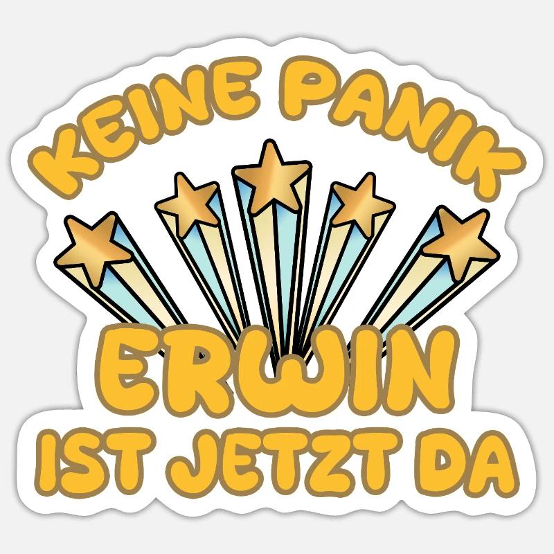 First name Erwin - Sticker size S (10 x 10 cm) - white matte