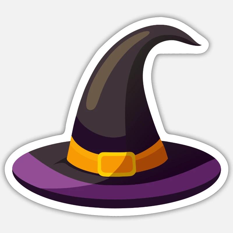 Witch hat - Sticker size S (10 x 10 cm) - white matte