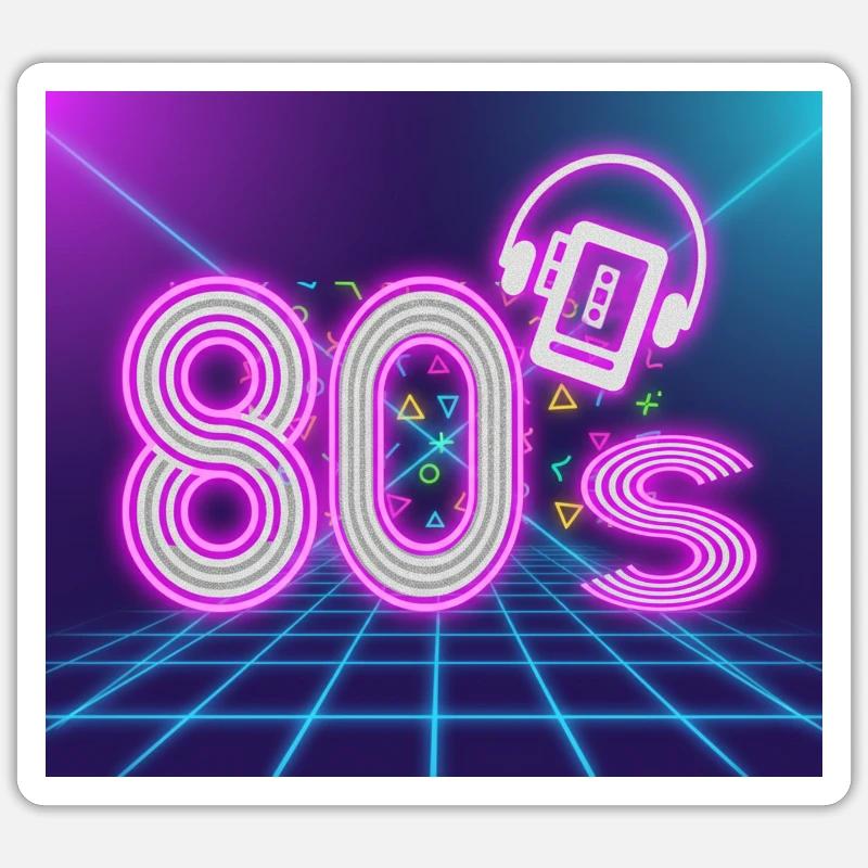 80's - Sticker size S (10 x 10 cm) - white matte