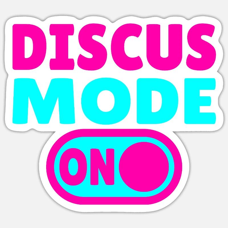 Discus Mode ON - Discus Thrower Sticker size S (10 x 10 cm)