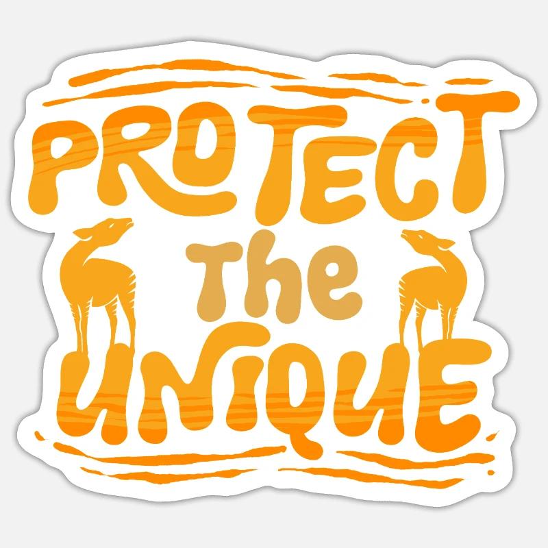 Okapi Tier Protect The Unique Sticker Größe S (10 x 10 cm)