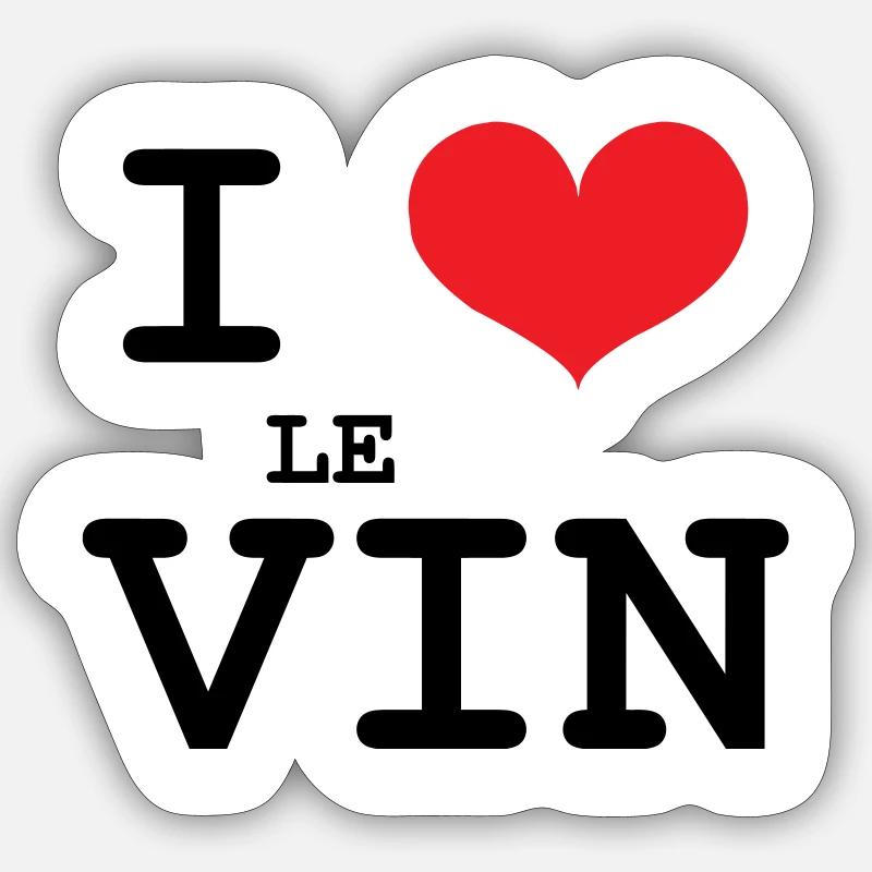 Ich liebe Wein / Alkohol - Sticker Größe S (10 x 10 cm) - Mattweiß