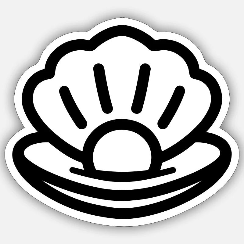 Auster - Sticker Größe S (10 x 10 cm) - Mattweiß