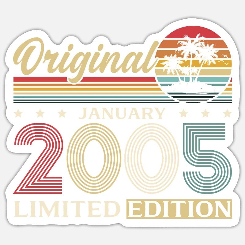 21e anniversaire Original janvier 2005 - Sticker taille S (10 x 10 cm) - blanc mat