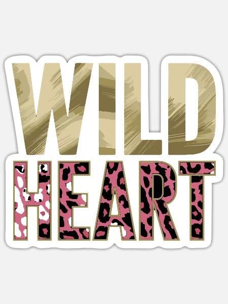  Wild Heart Leopard Muster Boho Tierprint für - Sticker Größe S (10 x 10 cm) - Mattweiß