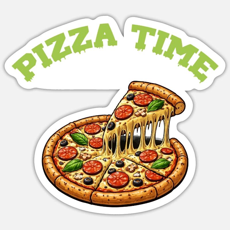 Pizza Time - Sticker size S (10 x 10 cm) - white matte