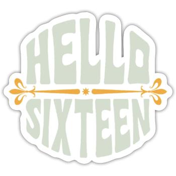 Bonjour Sixteen 16 Years Retro - Sticker taille S (10 x 10 cm) - blanc mat - Devant