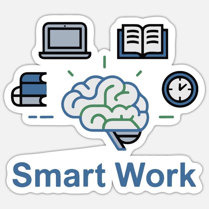 Smart Work Brain Power Sticker size S (10 x 10 cm)