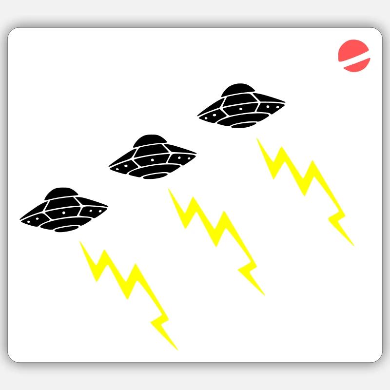 Invasion d’OVNIs, attaque éclair Vector extraterrestre Sticker taille S (10 x 10 cm)