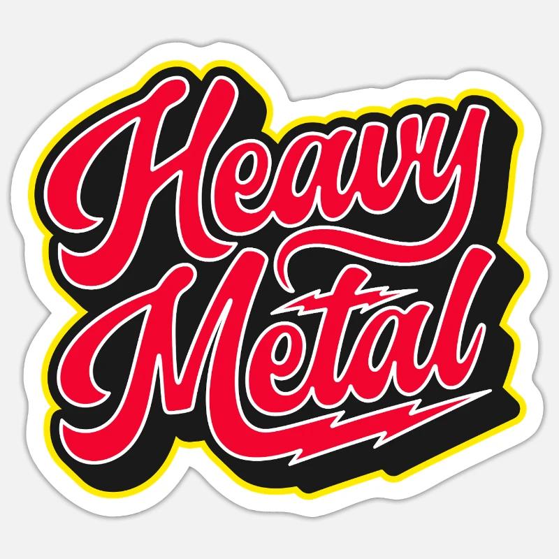 Heavy Metal Audace Script 3D - Sticker formato S (10 x 10 cm) - bianco opaco