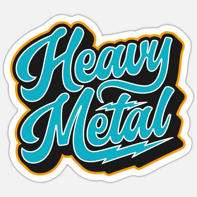 Heavy Metal Retro Script Sticker size S (10 x 10 cm)