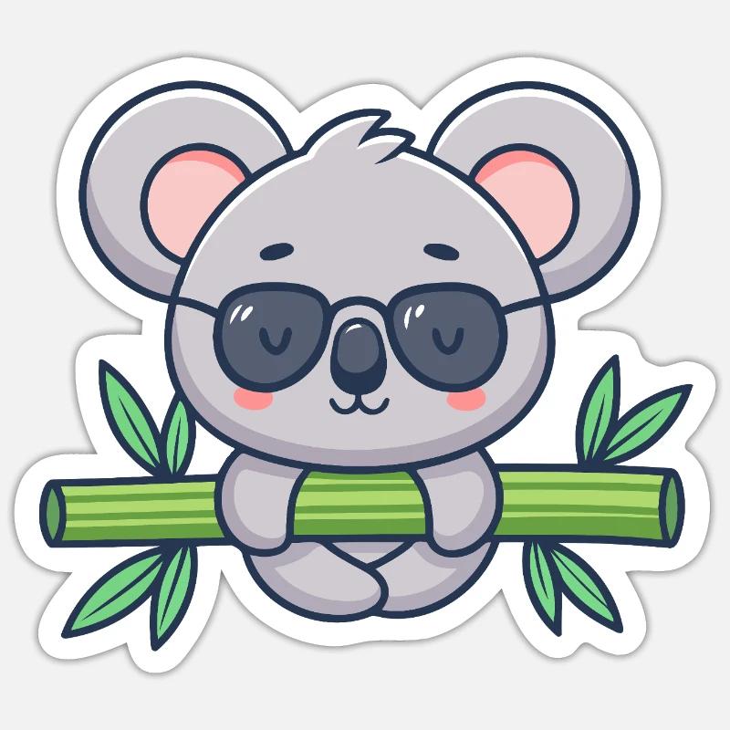 Koala on Solar Bamboo - Sticker size S (10 x 10 cm) - white matte