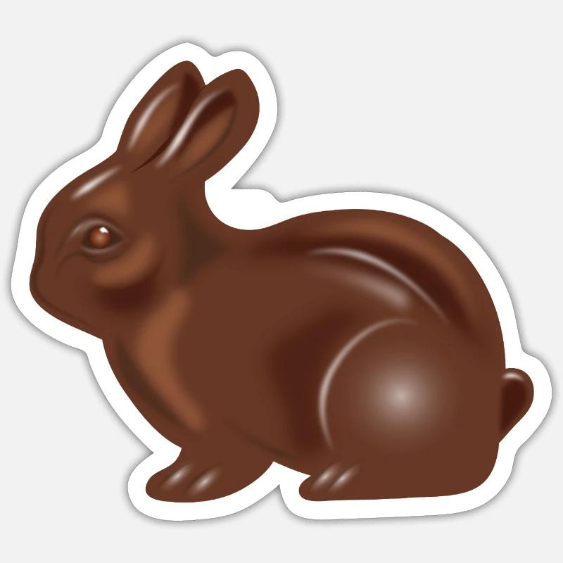 Classic chocolate Easter bunny motif Sticker size S (10 x 10 cm)
