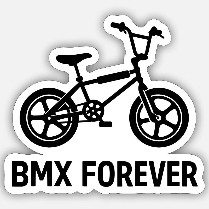 BMX Forever - Sticker taille S (10 x 10 cm) - blanc mat