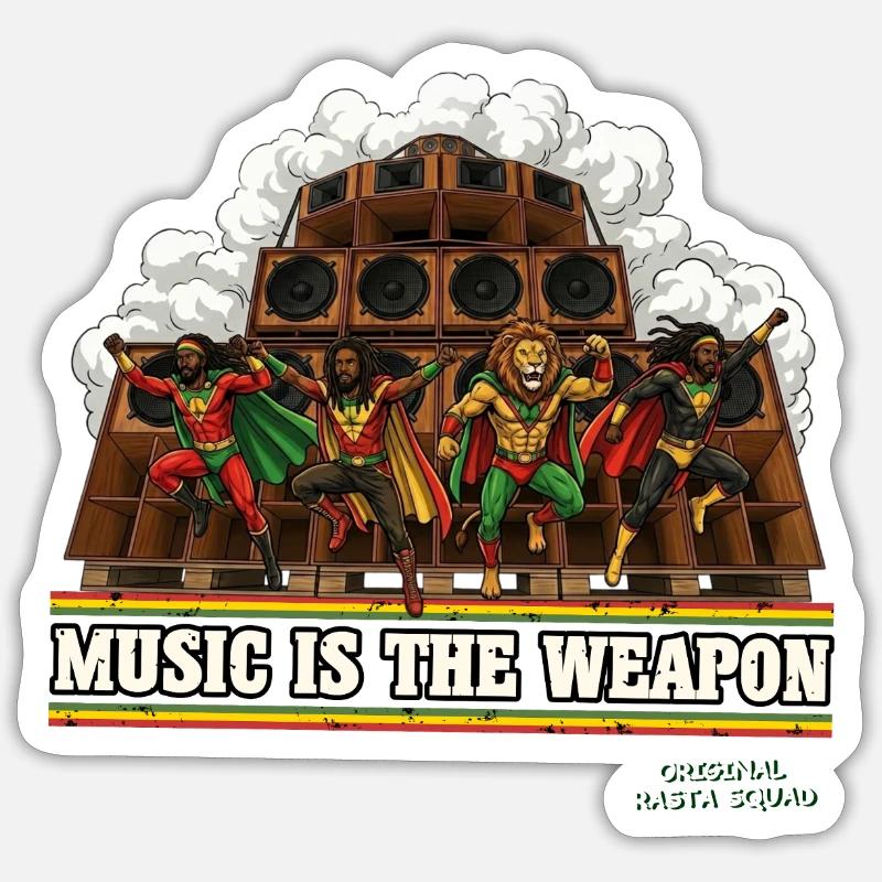 Original Rasta Squad - Sticker Größe S (10 x 10 cm) - Mattweiß