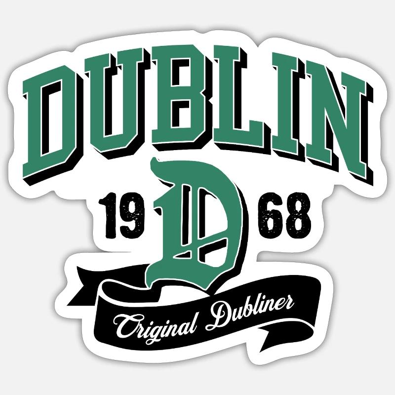 Dublin Original Dubliner - Sticker Größe S (10 x 10 cm) - Mattweiß