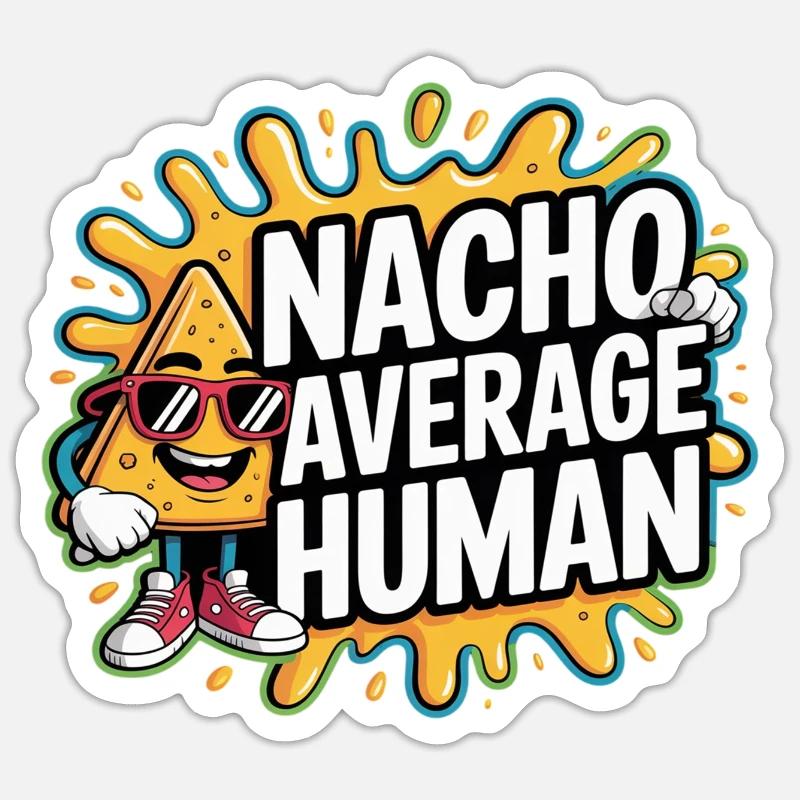 Nacho - Sticker taille S (10 x 10 cm) - blanc mat