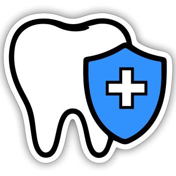 Zahn Symbol Zahnarzt - Sticker Größe S (10 x 10 cm) - Mattweiß - Vorne