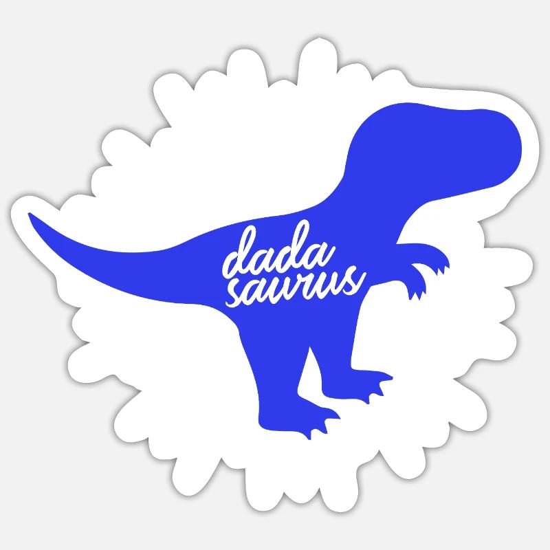 Dadasaurus Dadasaurus Daddy Dinosaur T-Rex - Sticker taille S (10 x 10 cm) - blanc mat