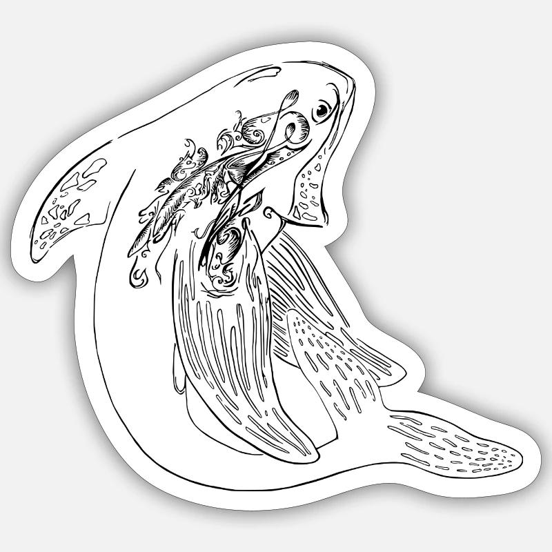 Baleine unique Sticker taille S (10 x 10 cm)