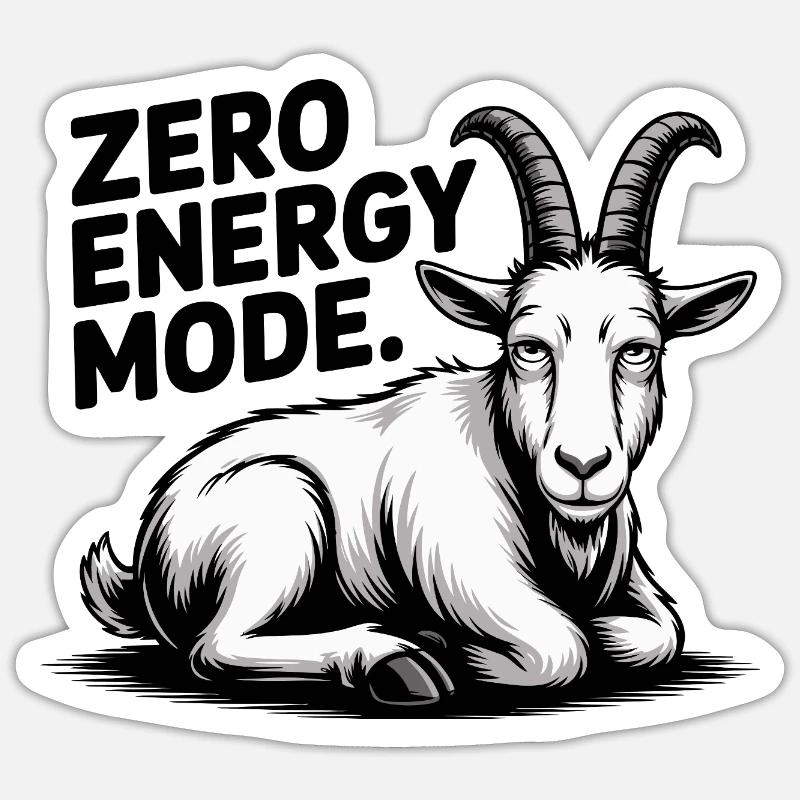 Zero Energy Mode Goat Sticker size S (10 x 10 cm)