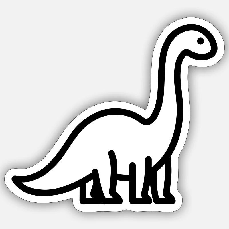 Brontosaure - Sticker taille S (10 x 10 cm) - blanc mat