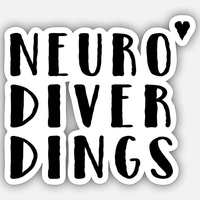 Neurodiverdings - Sticker size S (10 x 10 cm) - white matte