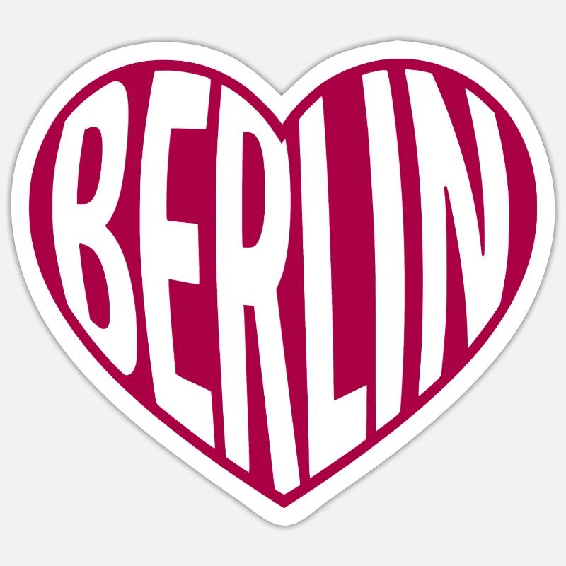 Berlin Heart Typography - Sticker size S (10 x 10 cm) - white matte