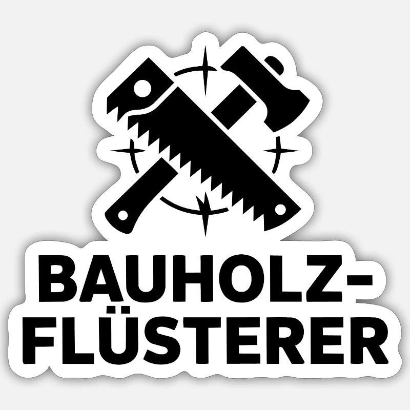 Zimmermann Zimmerer - Sticker Größe S (10 x 10 cm) - Mattweiß