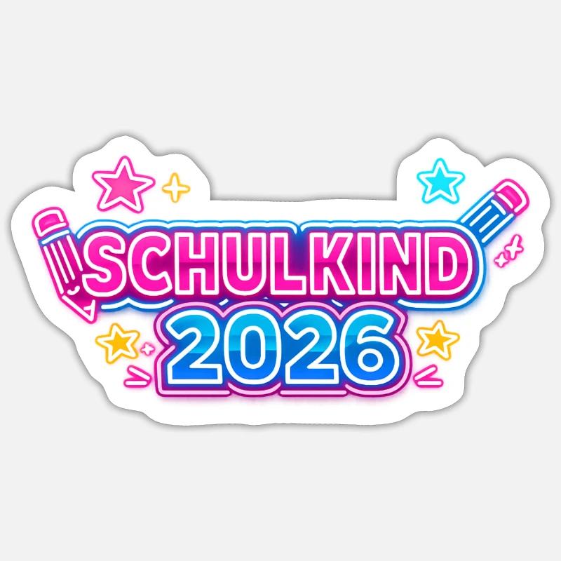 Schulkind 2026 magisch Einschulung - Sticker Größe S (10 x 10 cm) - Mattweiß