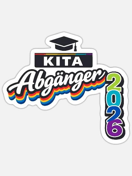 Einschulung Kita Abgänger 2026 Schulkind - Sticker Größe S (10 x 10 cm) - Mattweiß