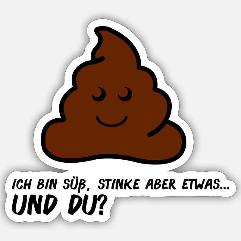 Friendly Poo AA Comic Face - Sticker size S (10 x 10 cm) - white matte