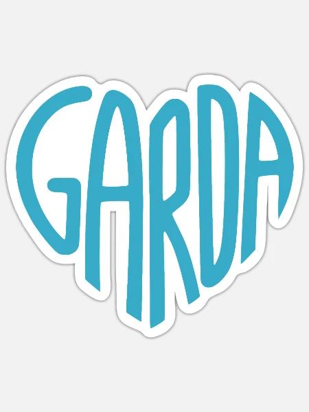 Garda Blau Signatur-Typo - Sticker Größe S (10 x 10 cm) - Mattweiß