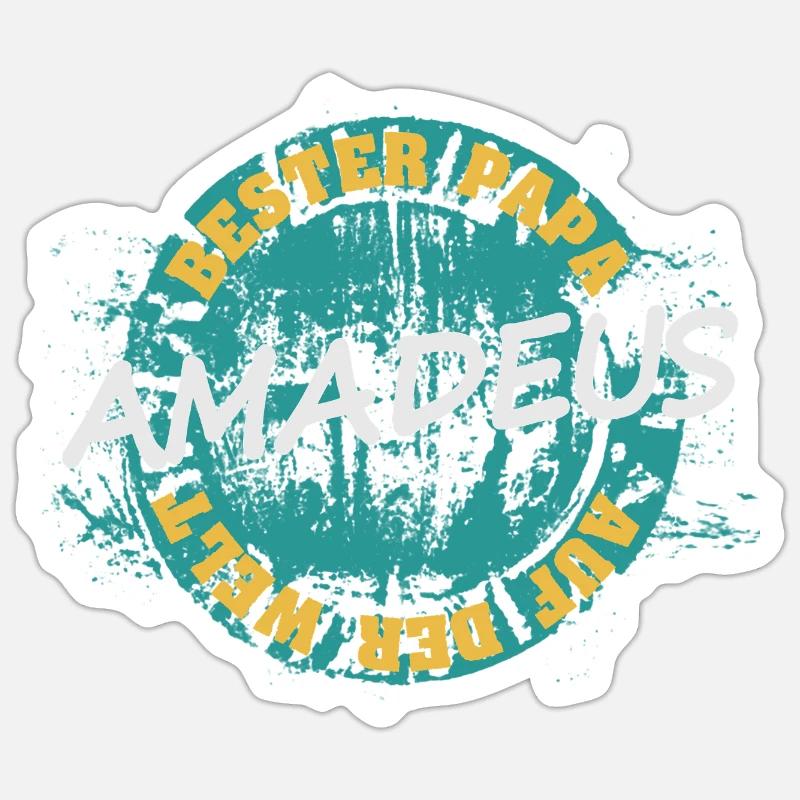 Père Amadeus - Sticker taille S (10 x 10 cm) - blanc mat