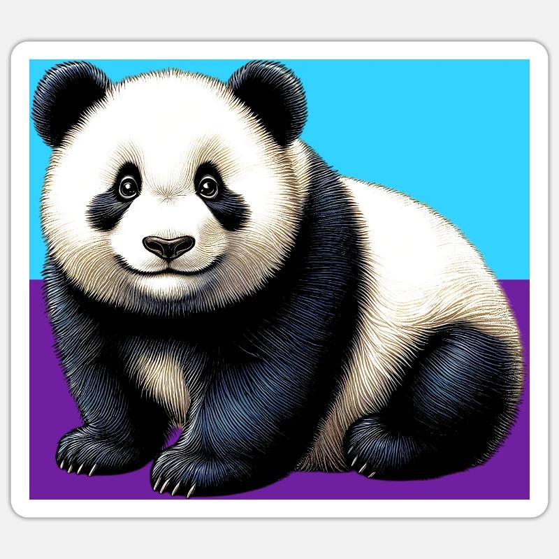 Panda - Sticker Größe S (10 x 10 cm) - Mattweiß