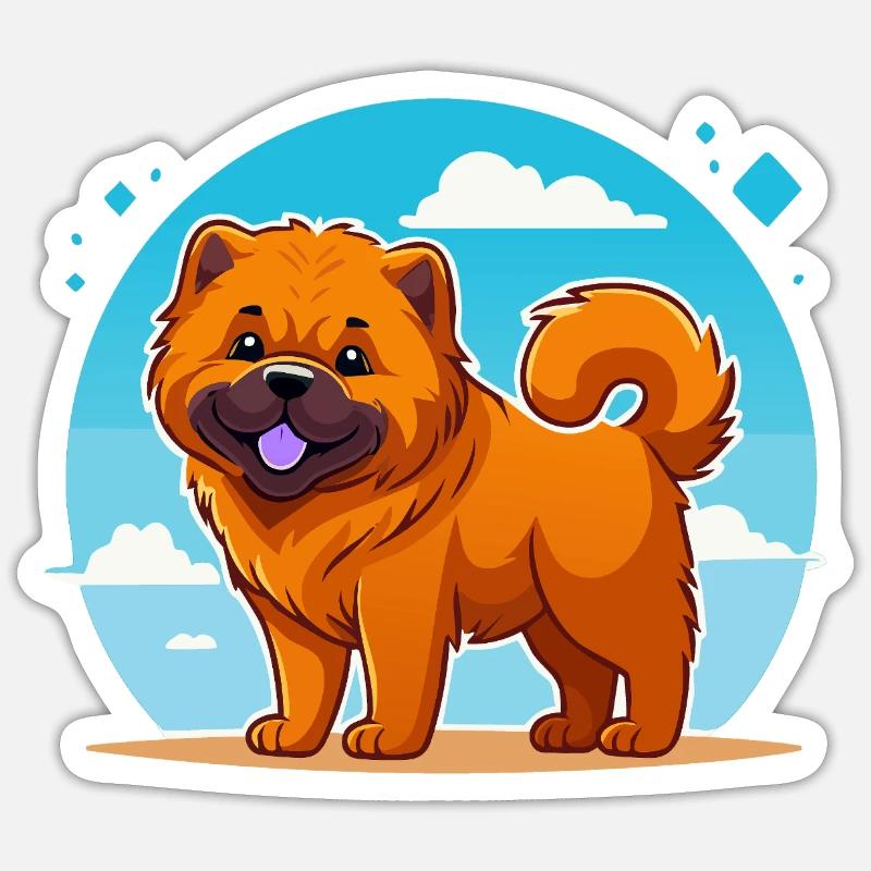 Chow-Chow (Comic) Sticker Größe S (10 x 10 cm)