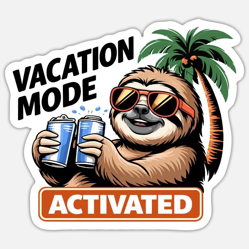 Activation du groupe Sloth Beach Sticker taille S (10 x 10 cm)