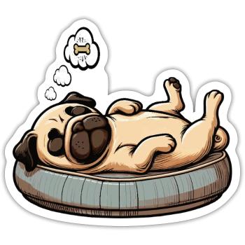 Carlin Carlin Propriétaire de carlin Amoureux du carlin Porte-carlin - Sticker taille S (10 x 10 cm) - blanc mat - Devant