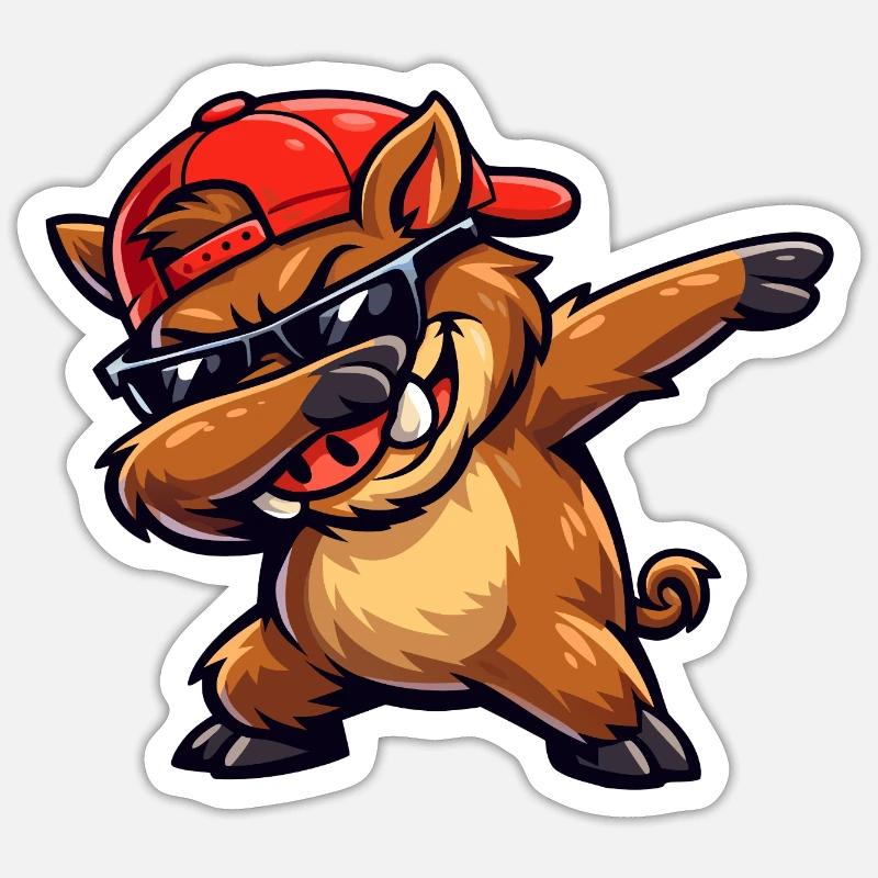 Dabbing Warthog Sticker size S (10 x 10 cm)