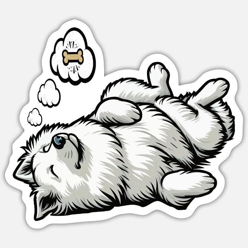 Weißer Schäferhund Schäferhund Schäferhunde - Sticker Größe S (10 x 10 cm) - Mattweiß
