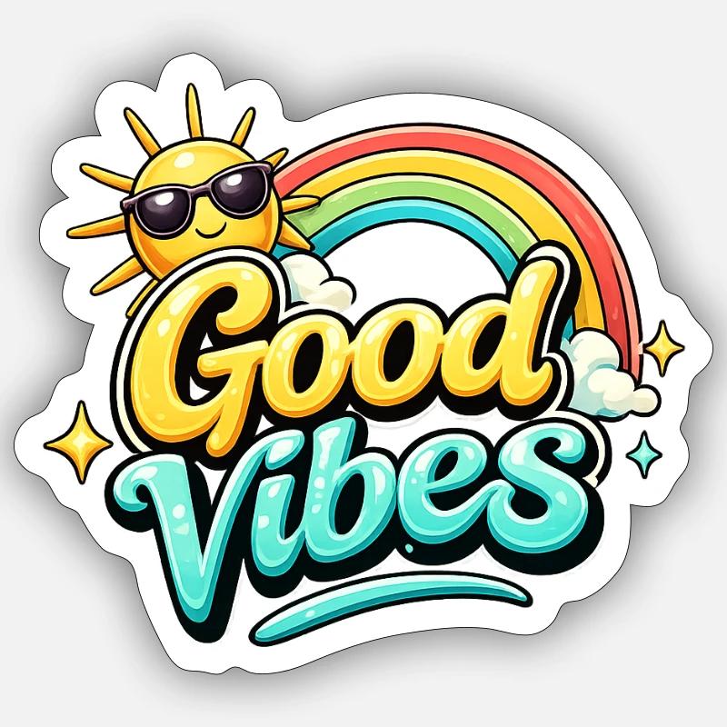 Regenbogen Flair - Sticker Größe S (10 x 10 cm) - Mattweiß