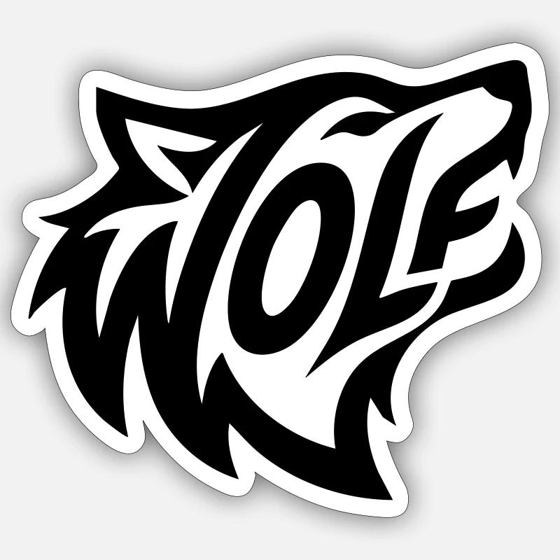 Wild wolf - Sticker size S (10 x 10 cm) - white matte