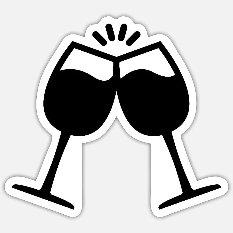 Wine - Sticker size S (10 x 10 cm) - white matte