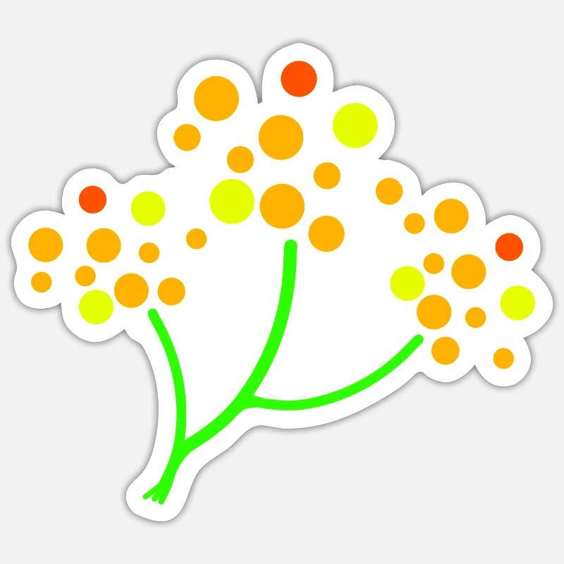 Neon Dotted Tree Burst Sticker size S (10 x 10 cm)