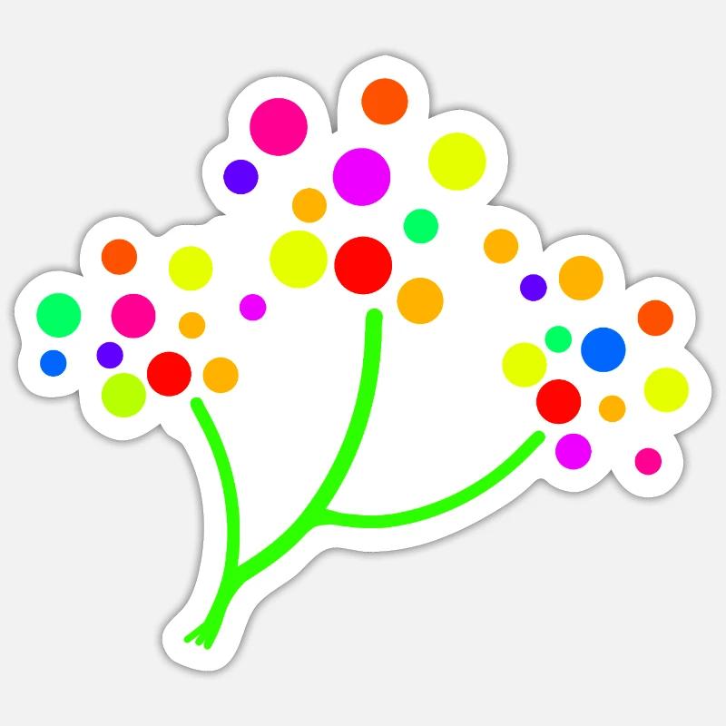 Neon Confetti Tree - Sticker size S (10 x 10 cm) - white matte